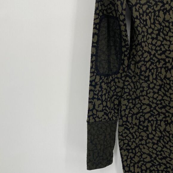 Kavu Deva Long Sleeve Knit Casual Thumb Hole Athleisure MIDI Dress Black / Green - Picture 10 of 15